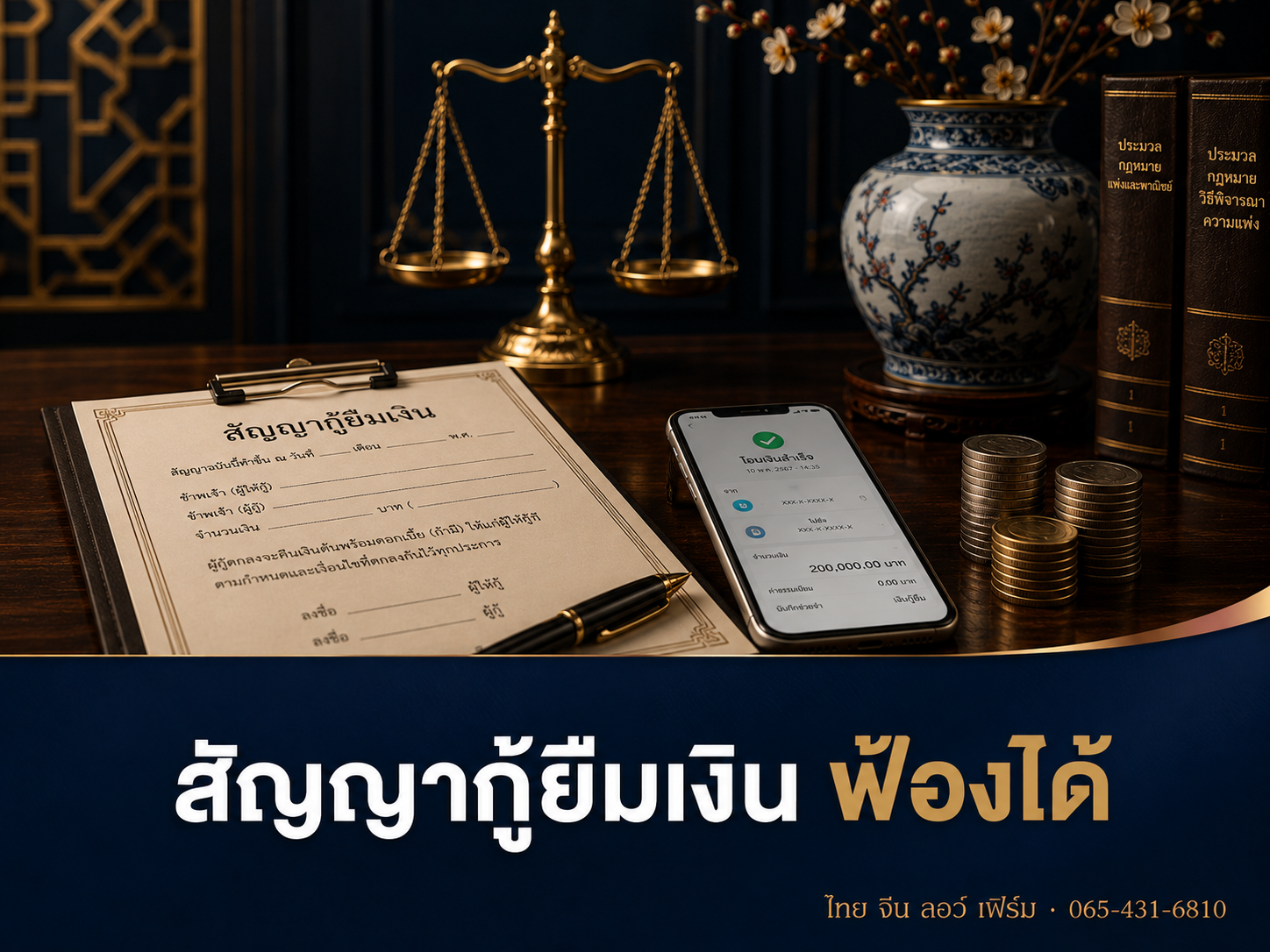 สัญญากู้ยืมเงิน เขียนอย่างไรให้ฟ้องได้ (ม.653)