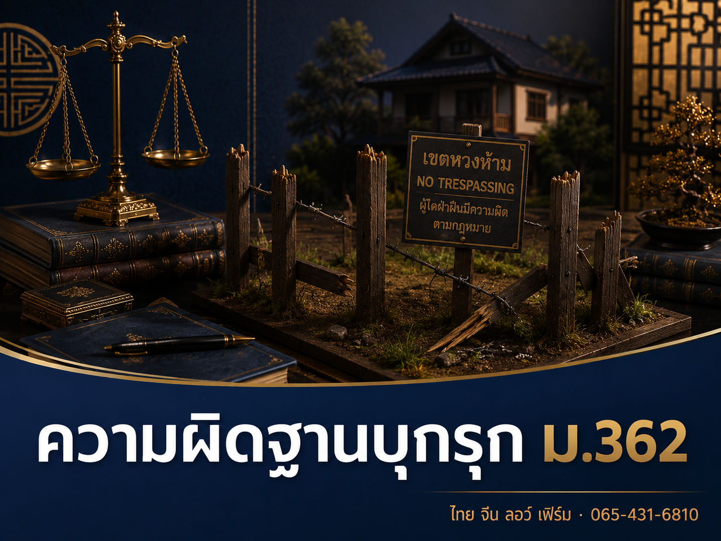 ความผิดฐานบุกรุก ม.362 บุกรุกที่ดิน-บ้าน โทษเท่าไหร่