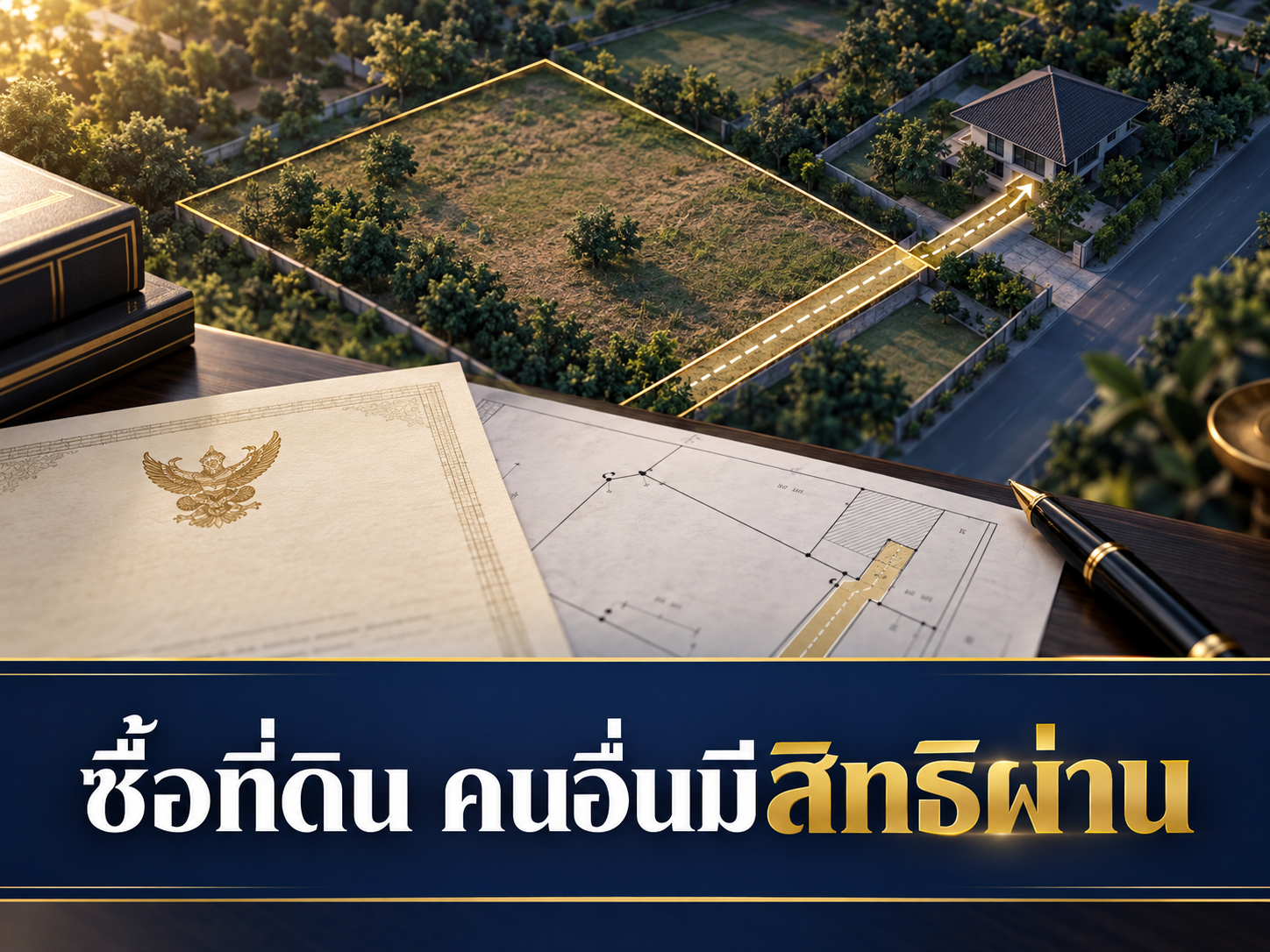 ซื้อที่ดินมีภาระจำยอมให้คนอื่นใช้ทาง ต้องตรวจอะไร