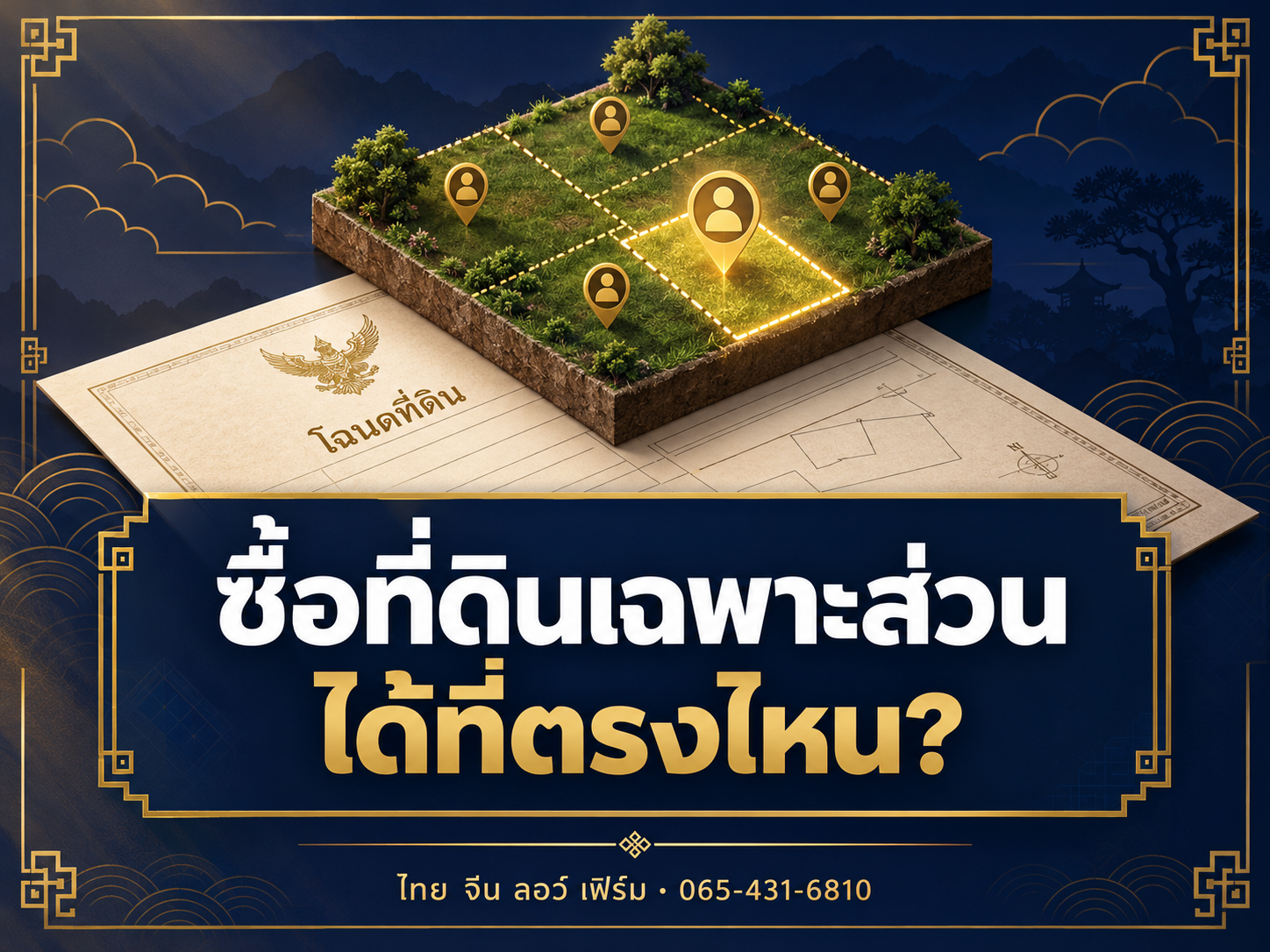 ซื้อที่ดินเฉพาะส่วน ได้พื้นที่ตรงไหน ต้องตรวจอะไร