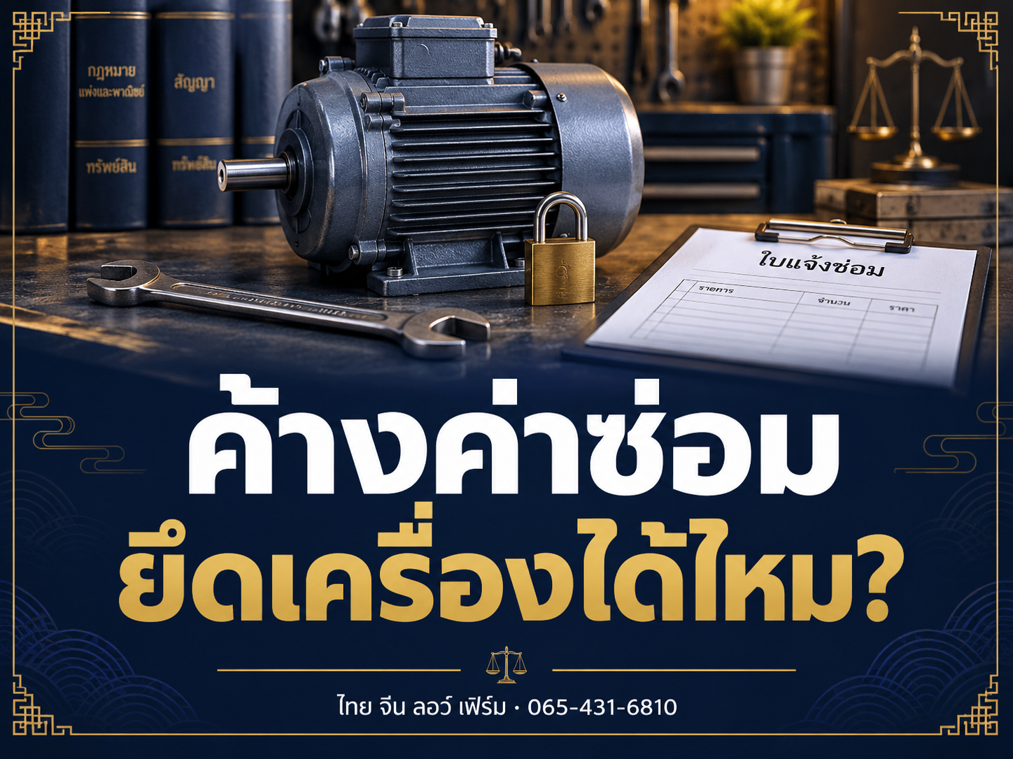ค้างค่าซ่อมเครื่องจักร ผู้รับจ้างยึดเครื่องไว้ได้ไหม