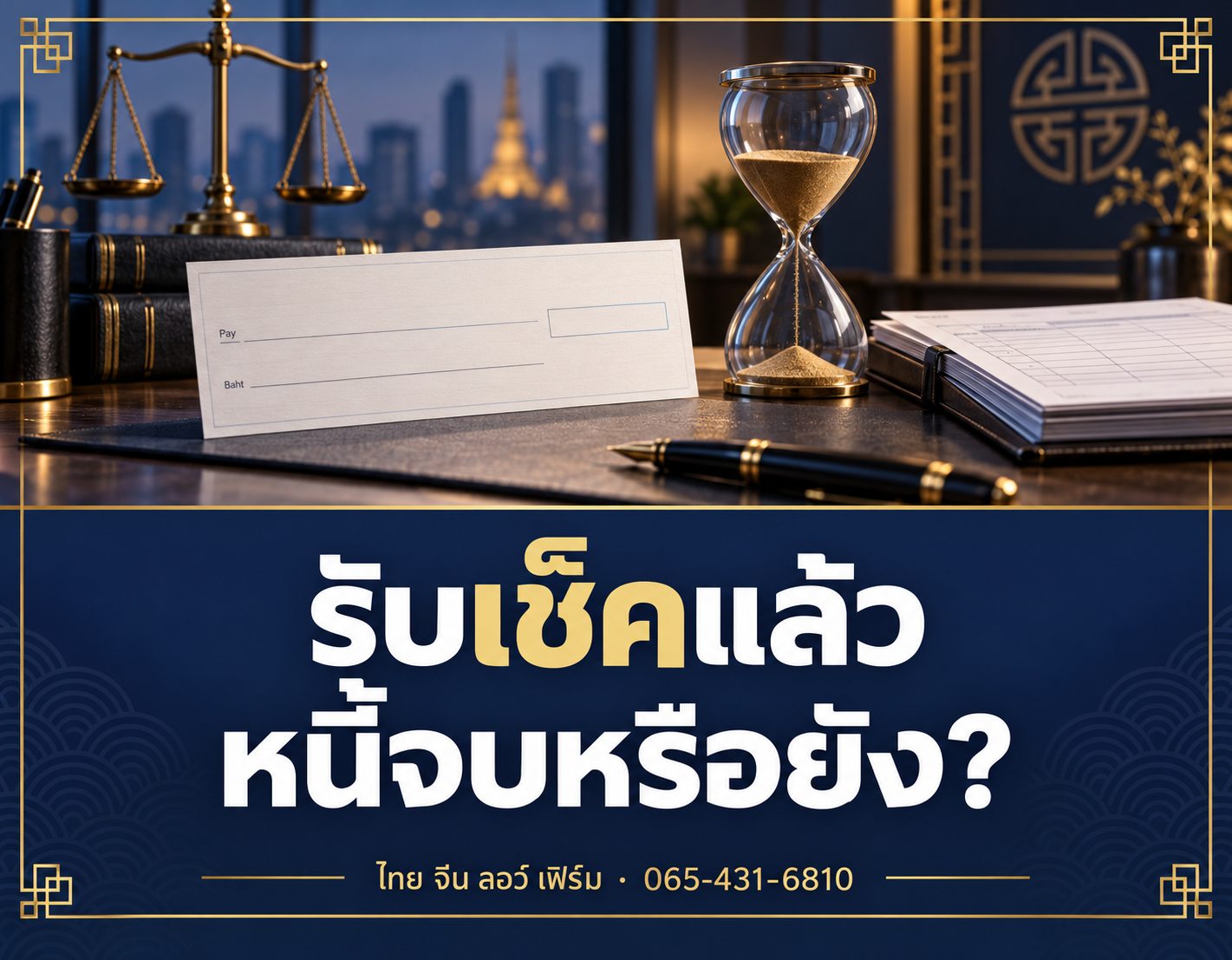 คู่ค้าจ่ายด้วยเช็ค รับแล้วหนี้เดิมจบหรือยัง