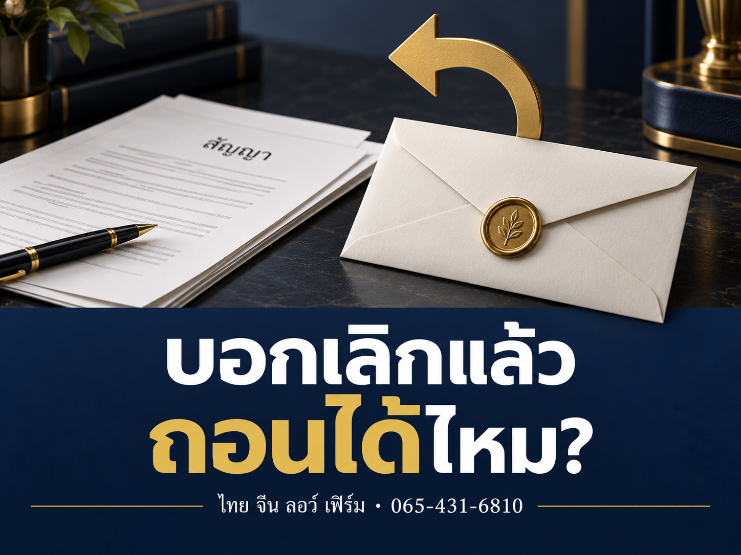 ส่งหนังสือเลิกสัญญาแล้ว เปลี่ยนใจถอนได้ไหม