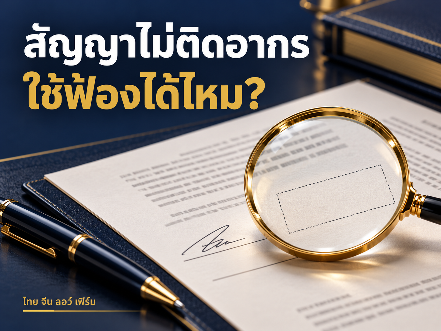 สัญญาไม่ติดอากรแสตมป์ ใช้ฟ้องได้ไหม