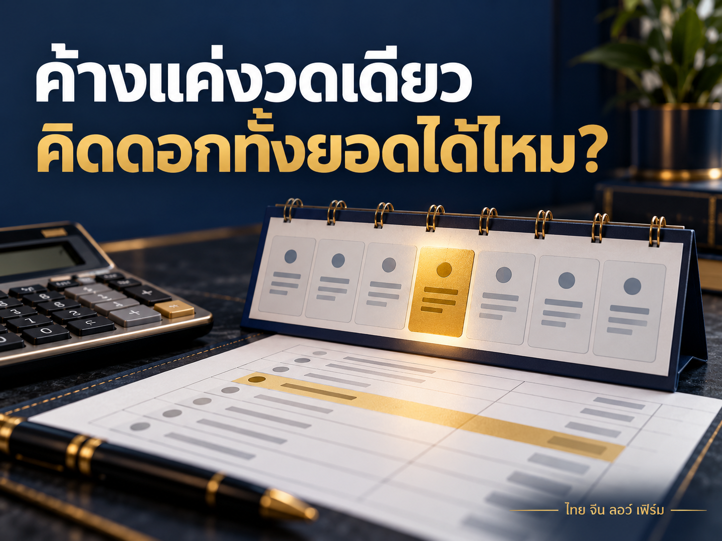 ผ่อนหนี้เป็นงวด ดอกเบี้ยผิดนัดคิดทั้งยอดได้ไหม