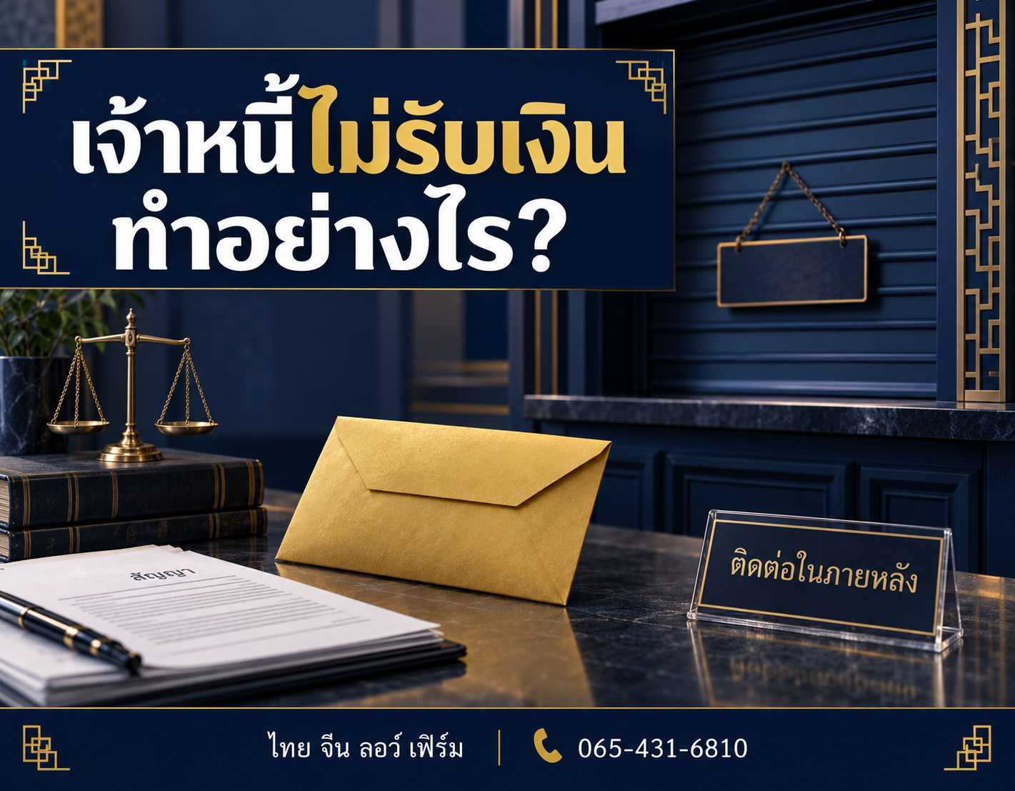 เจ้าหนี้ไม่ยอมรับเงิน วางทรัพย์ชำระหนี้ได้ไหม