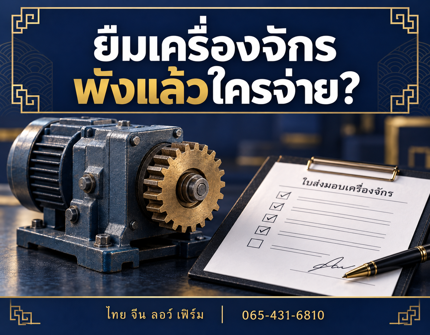 ให้คู่ค้ายืมเครื่องจักร เสียหายหรือไม่คืน ทำอย่างไร