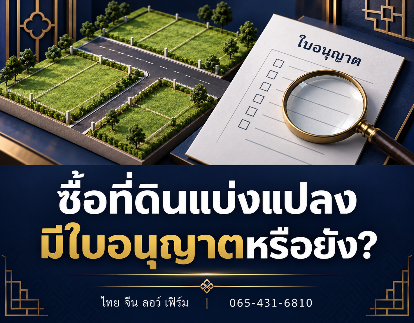 ซื้อที่ดินแบ่งแปลง ต้องตรวจใบอนุญาตจัดสรรไหม