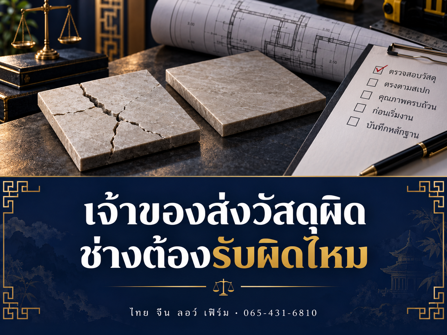 ผู้ว่าจ้างส่งวัสดุไม่เหมาะกับงาน ผู้รับจ้างรับผิดไหม