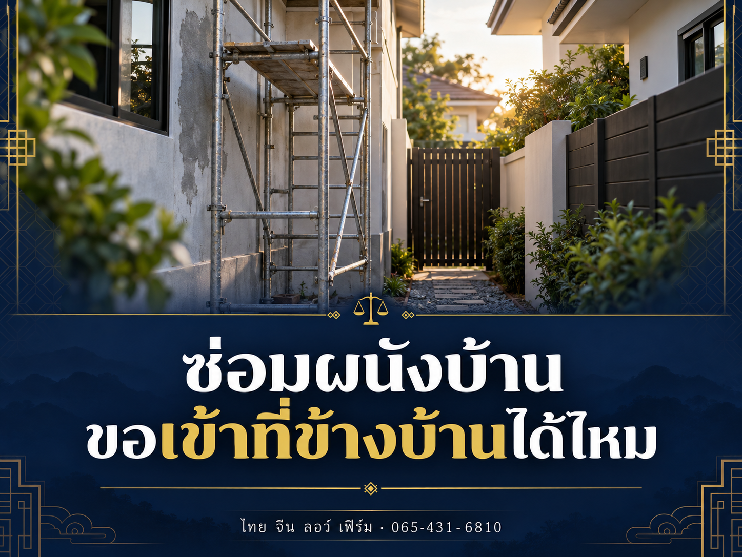 ข้างบ้านไม่ให้เข้าซ่อมผนังบ้าน ต้องทำอย่างไร