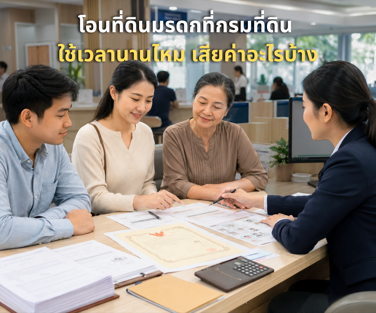 โอนที่ดินมรดกที่กรมที่ดิน ใช้เวลานานไหม เสียค่าอะไรบ้าง