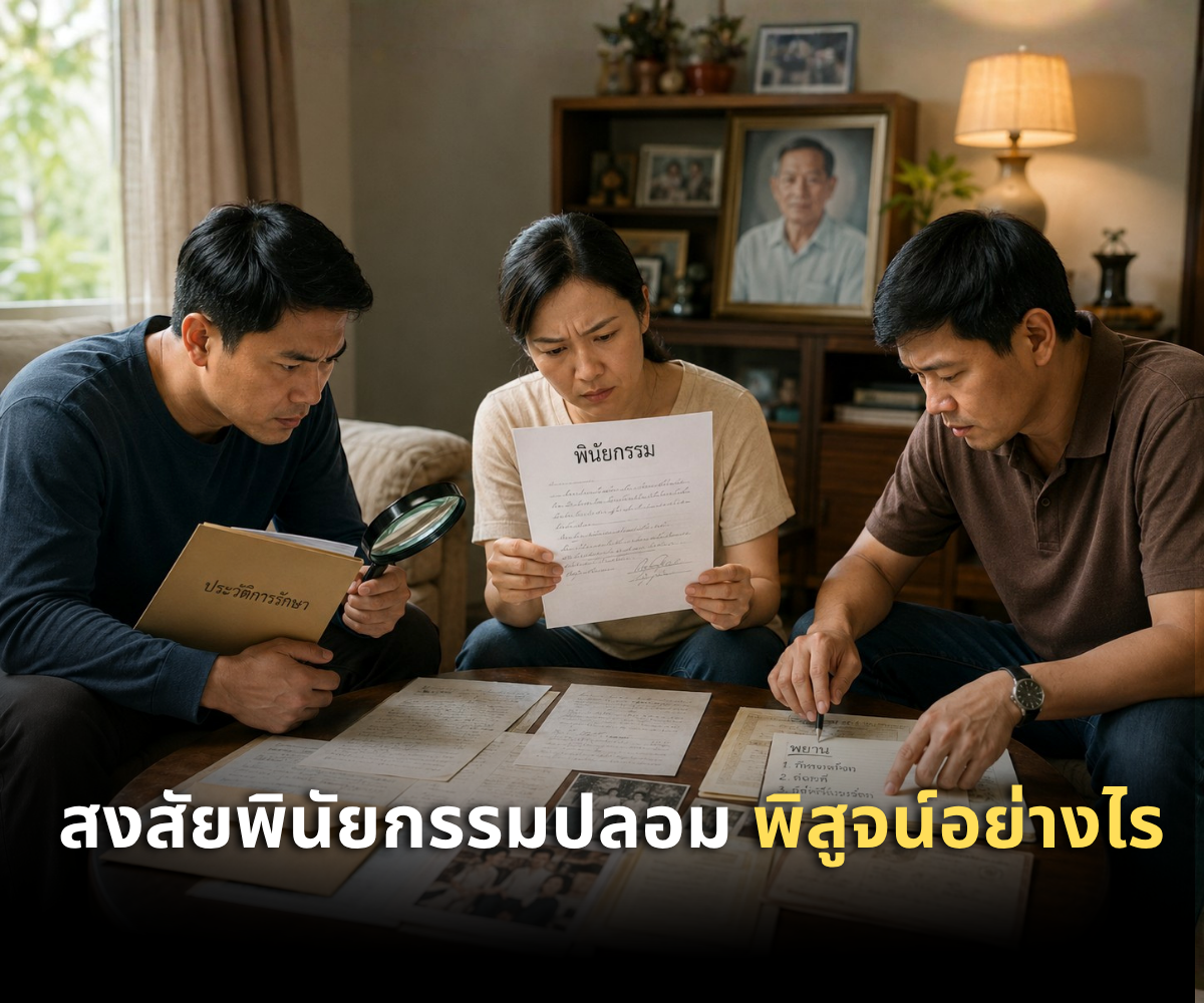 ลายมือไม่เหมือนพ่อเลย สงสัยพินัยกรรมปลอม พิสูจน์อย่างไร